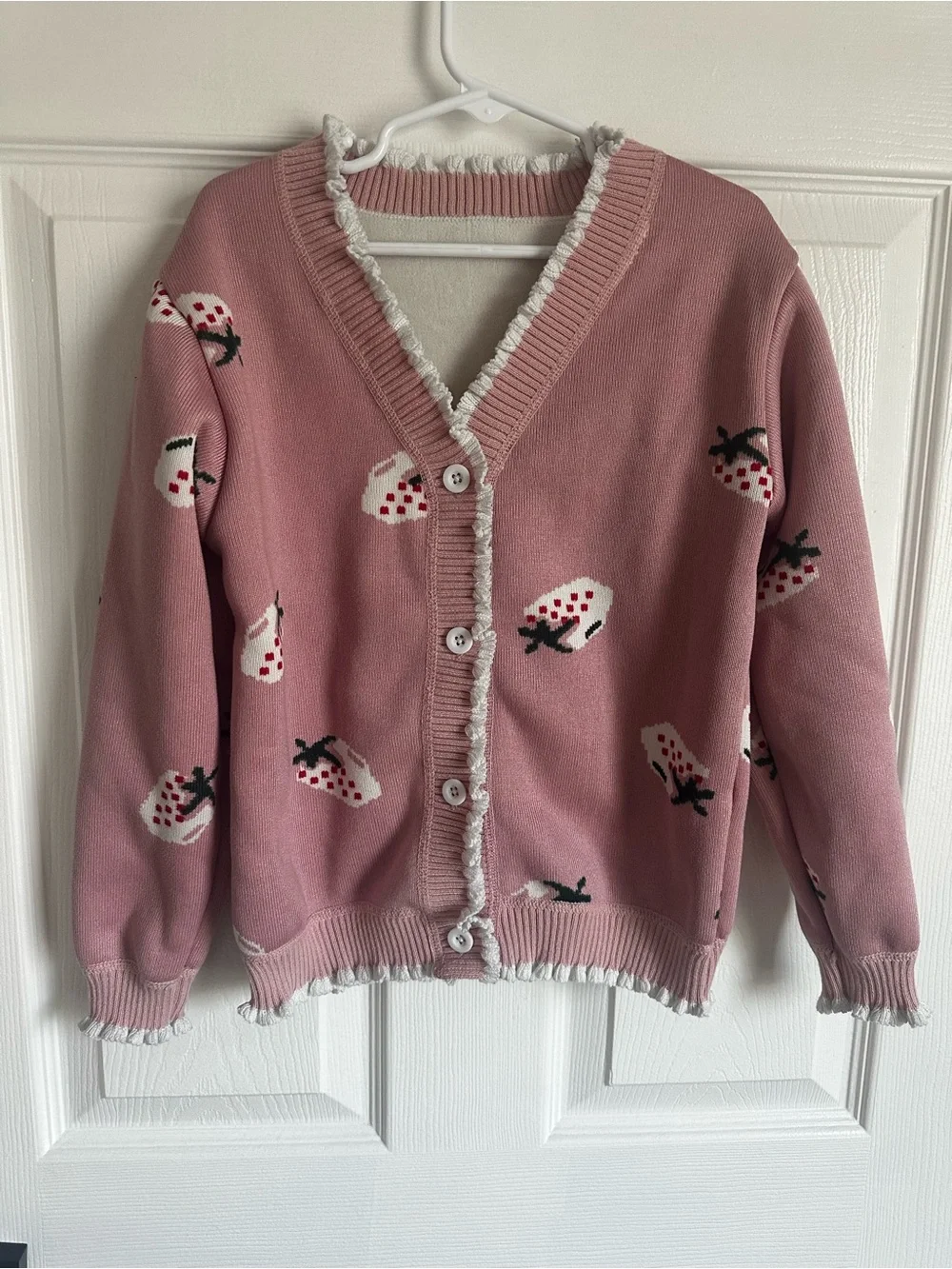 Girls stylish lined sweater fashionable kids warm casual Sweater Size 120 5T